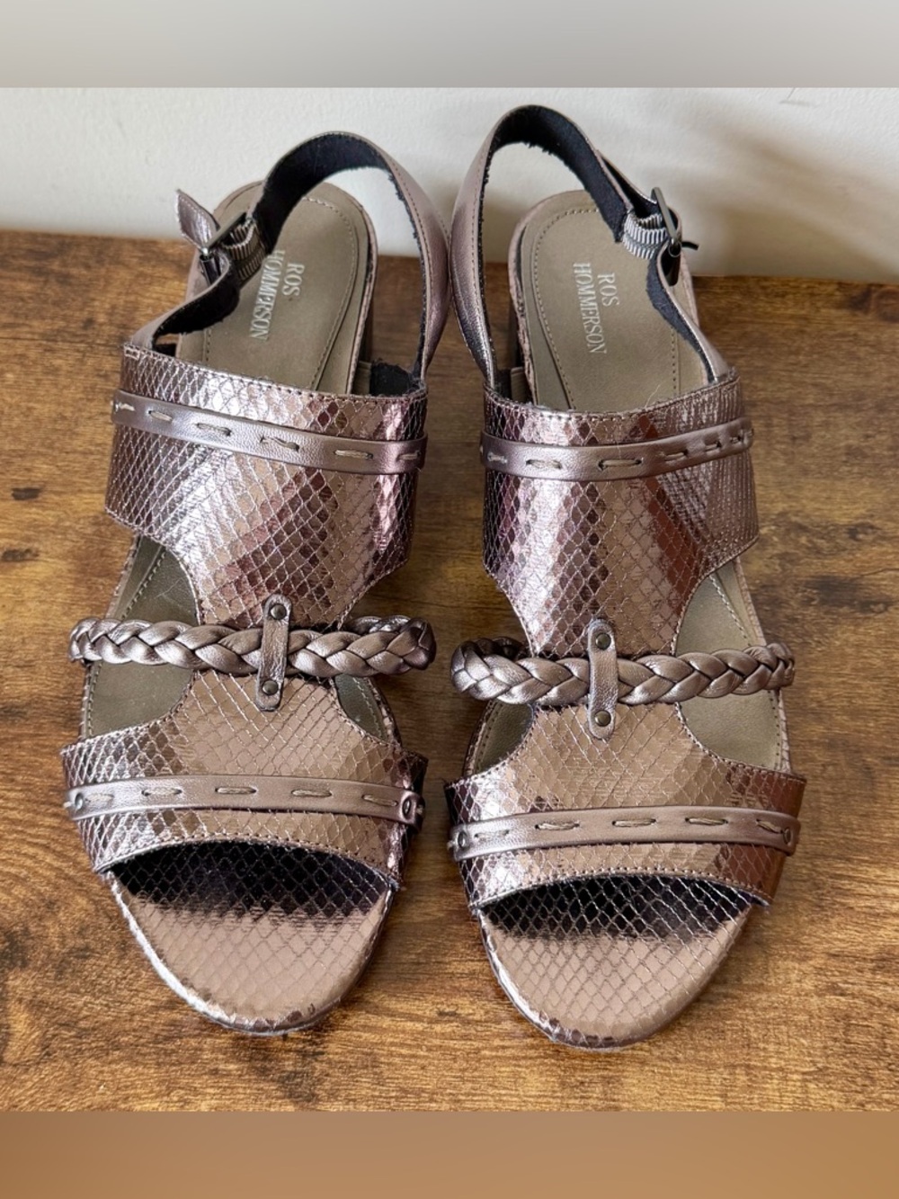 Ros Hommerson Vacay Slingback Heeled Shoes Womens Leather Strappy Sandals Sz 10 - Picture 2 of 10